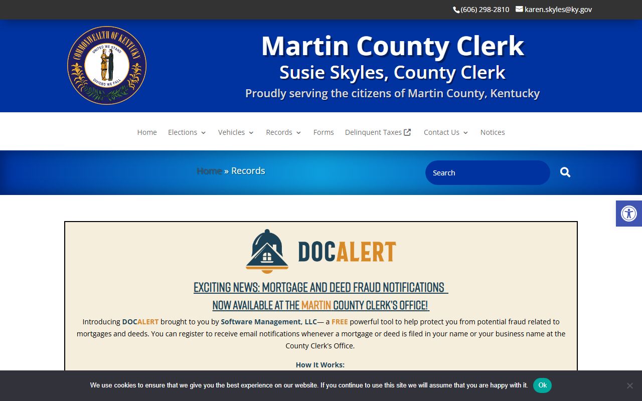 Martin County Circuit Court Clerk distinction from County Clerk records source