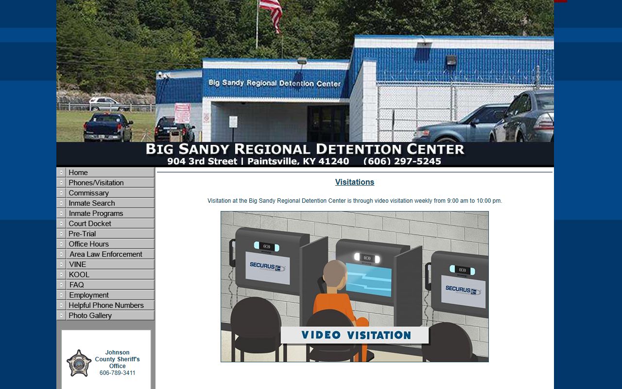 Martin County inmate records Big Sandy video visitation schedule