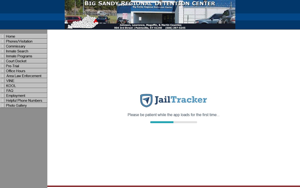 Martin County inmate search Big Sandy JailTracker roster frame