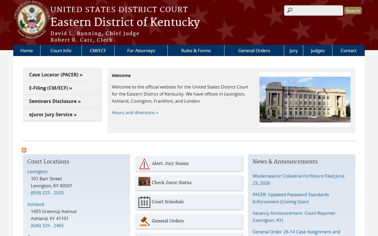 Martin County court records Eastern District of Kentucky federal court